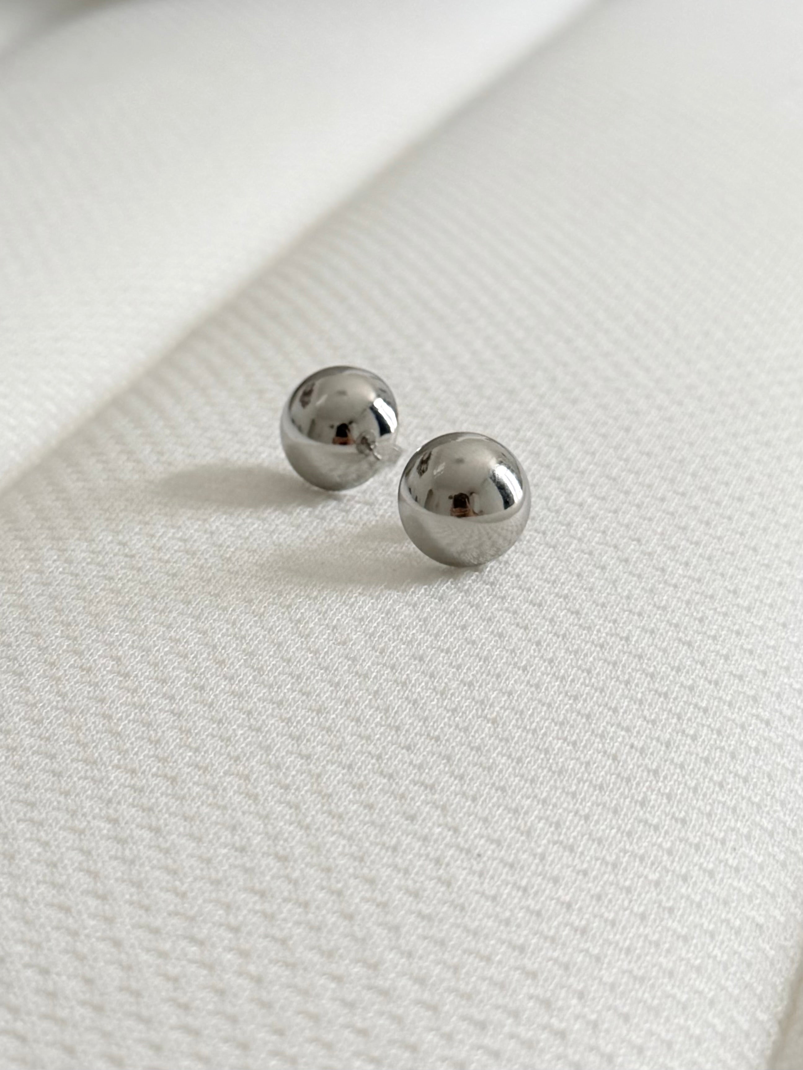 Pendientes botón silver