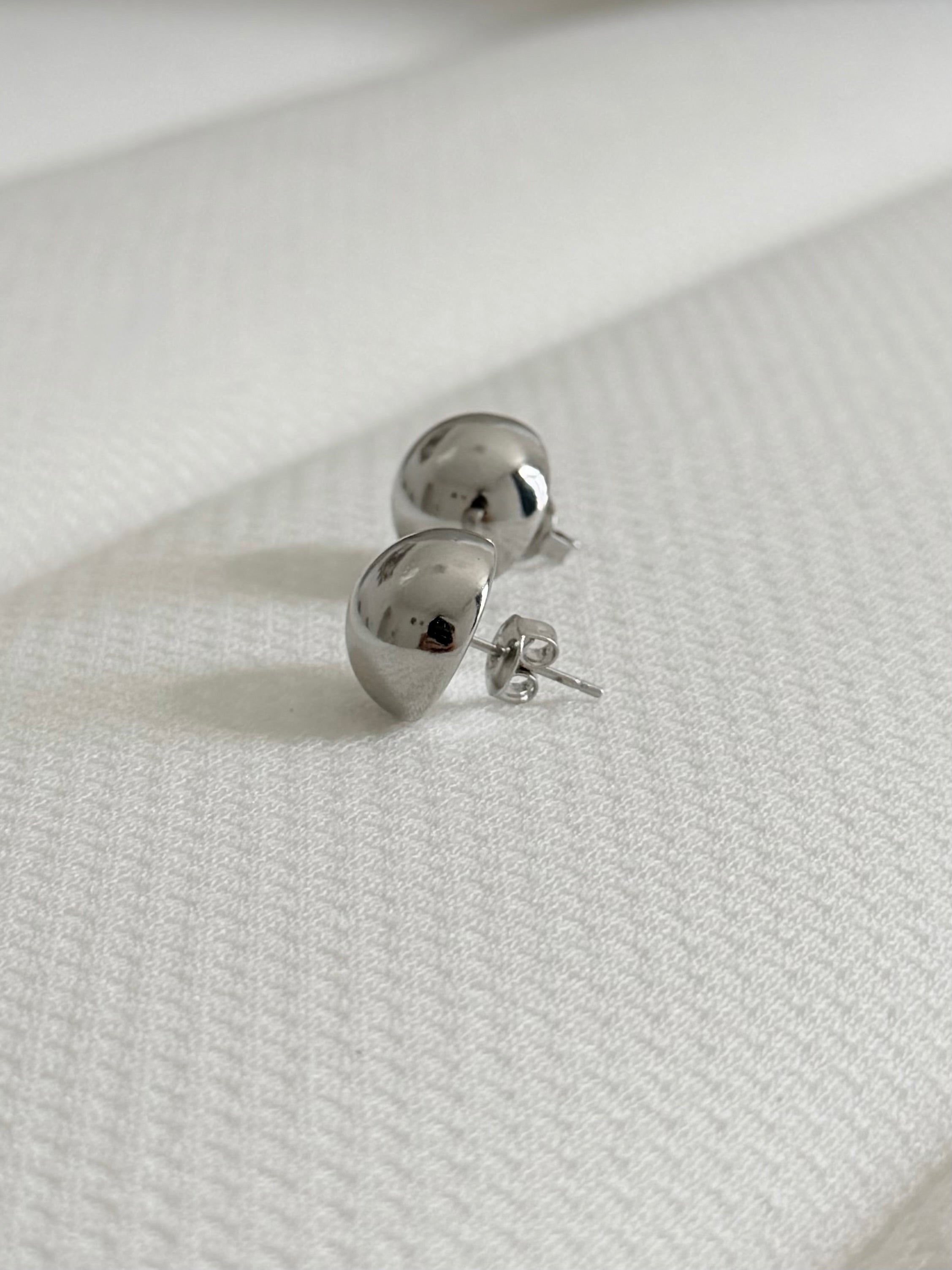 Pendientes botón silver