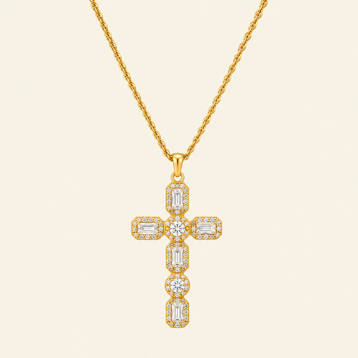 Cadena Cruz White
