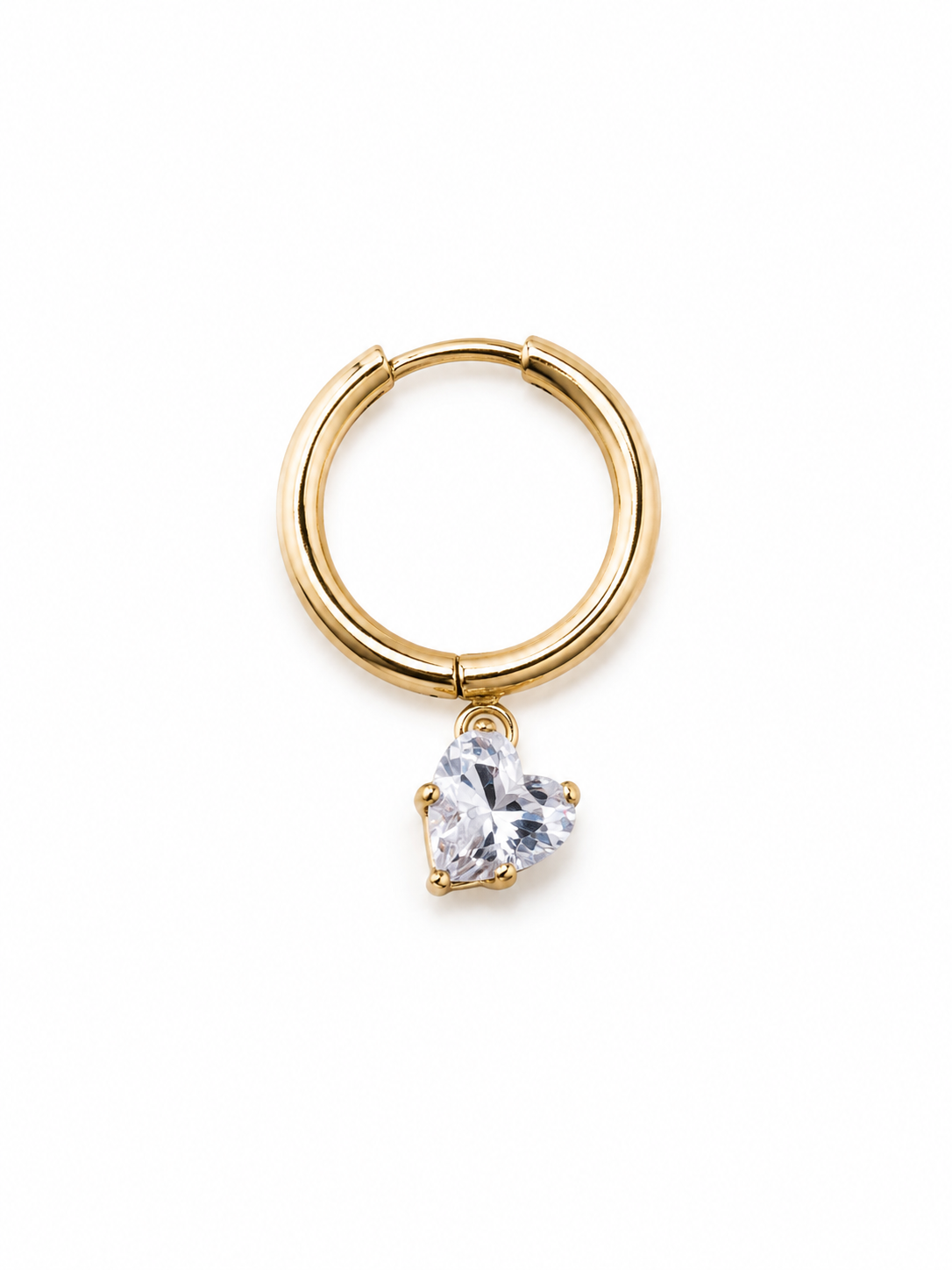 Pendiente heart white unidad