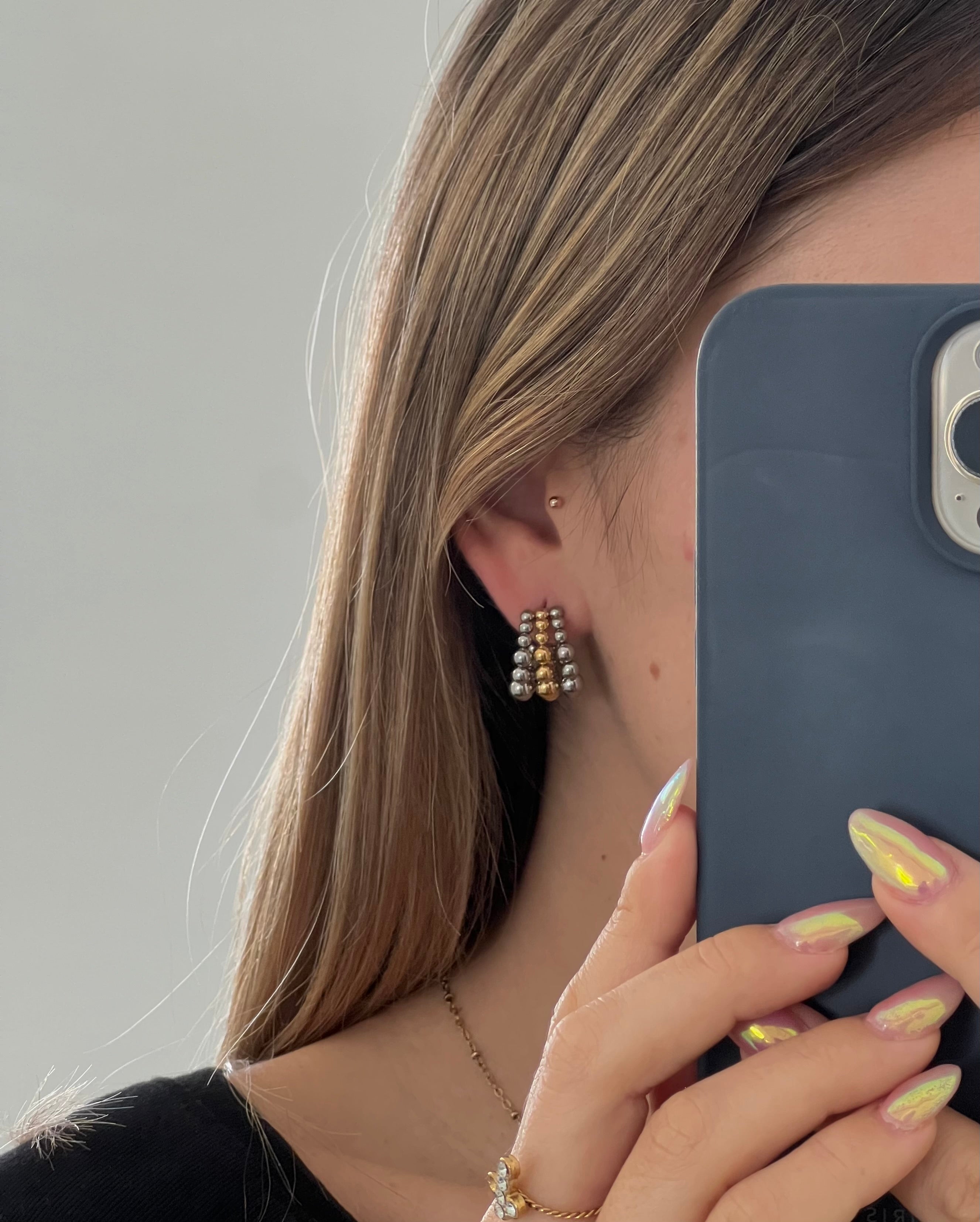 Pendientes bubble bicolor