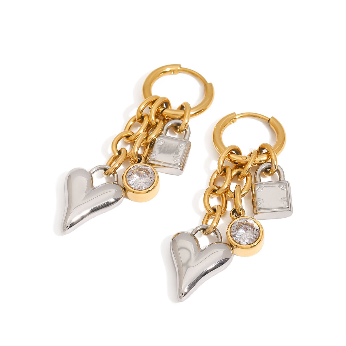 Pendientes Heart Lock Dúo
