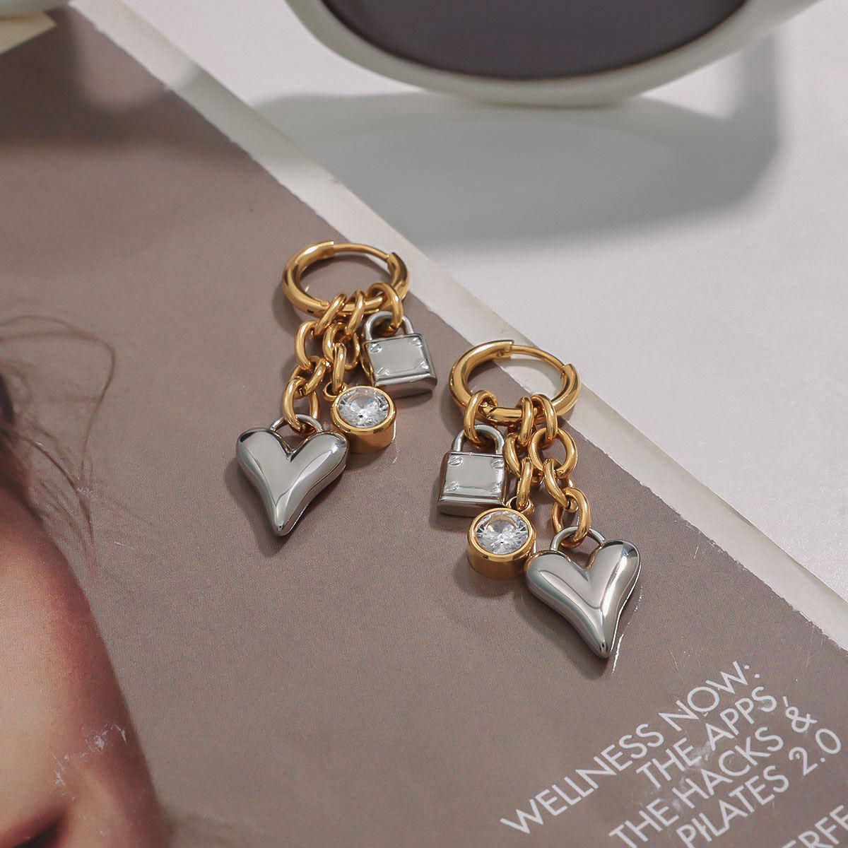 Pendientes Heart Lock Dúo