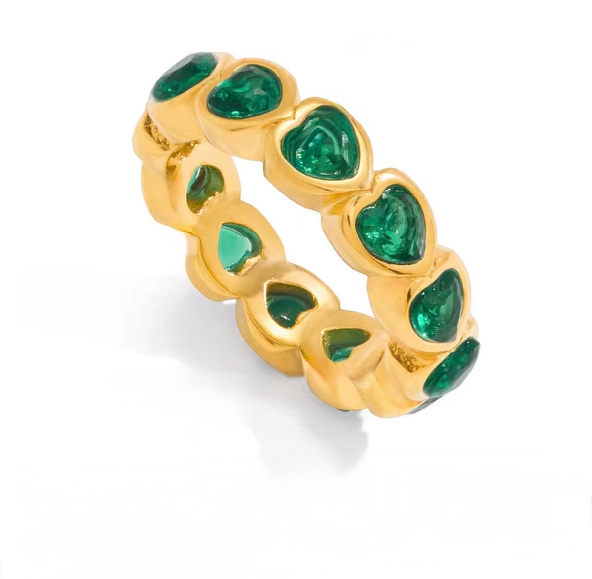 Anillo Heart Green