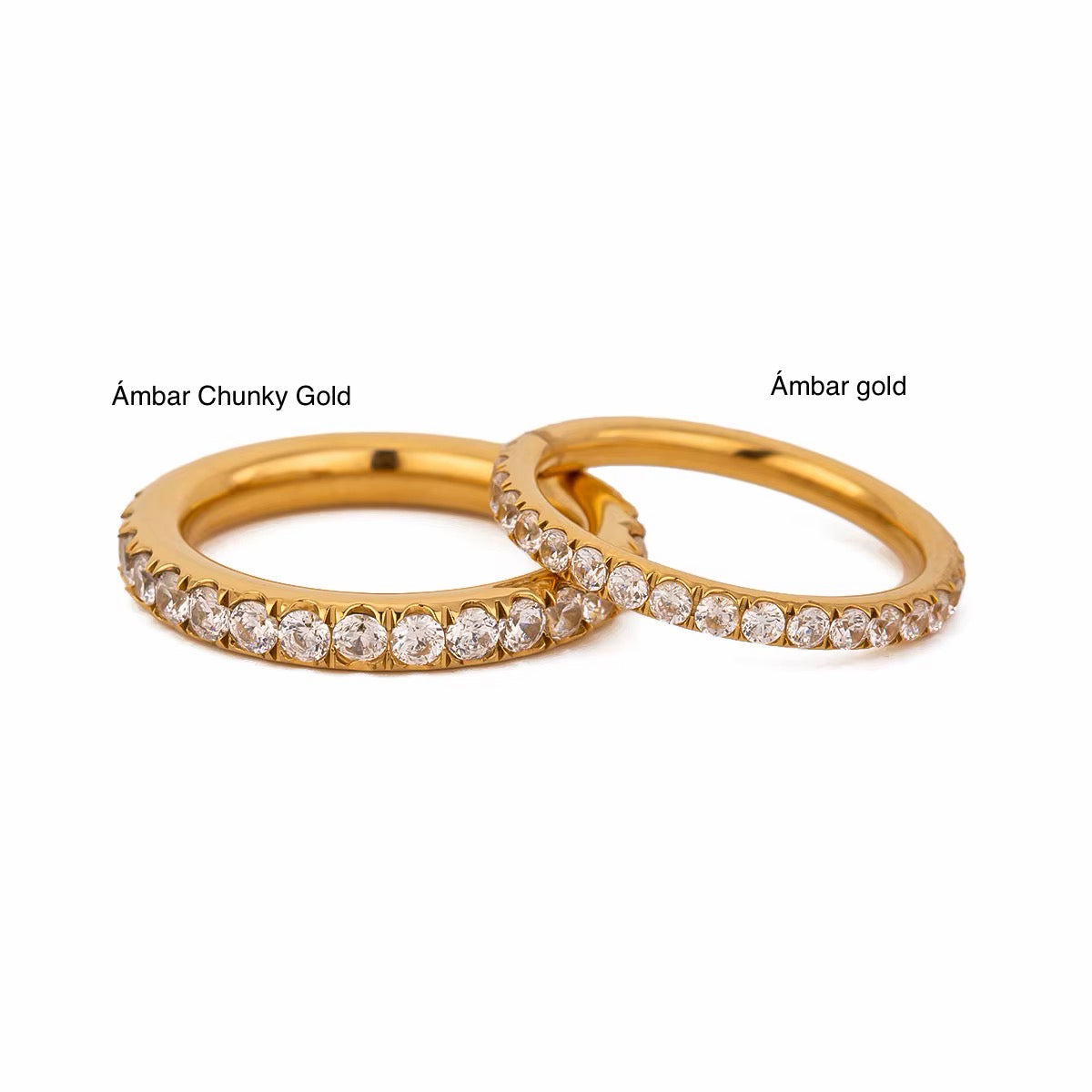 Anillo Ambar Chunky Gold